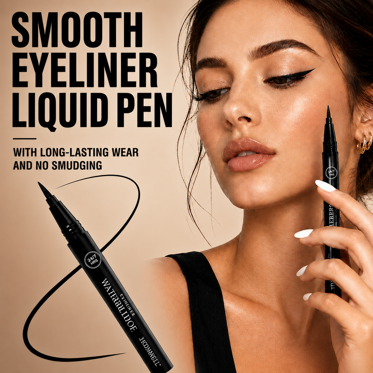 Smooth Eyeliner Liquid Pen with long-lasting wear and no smudging