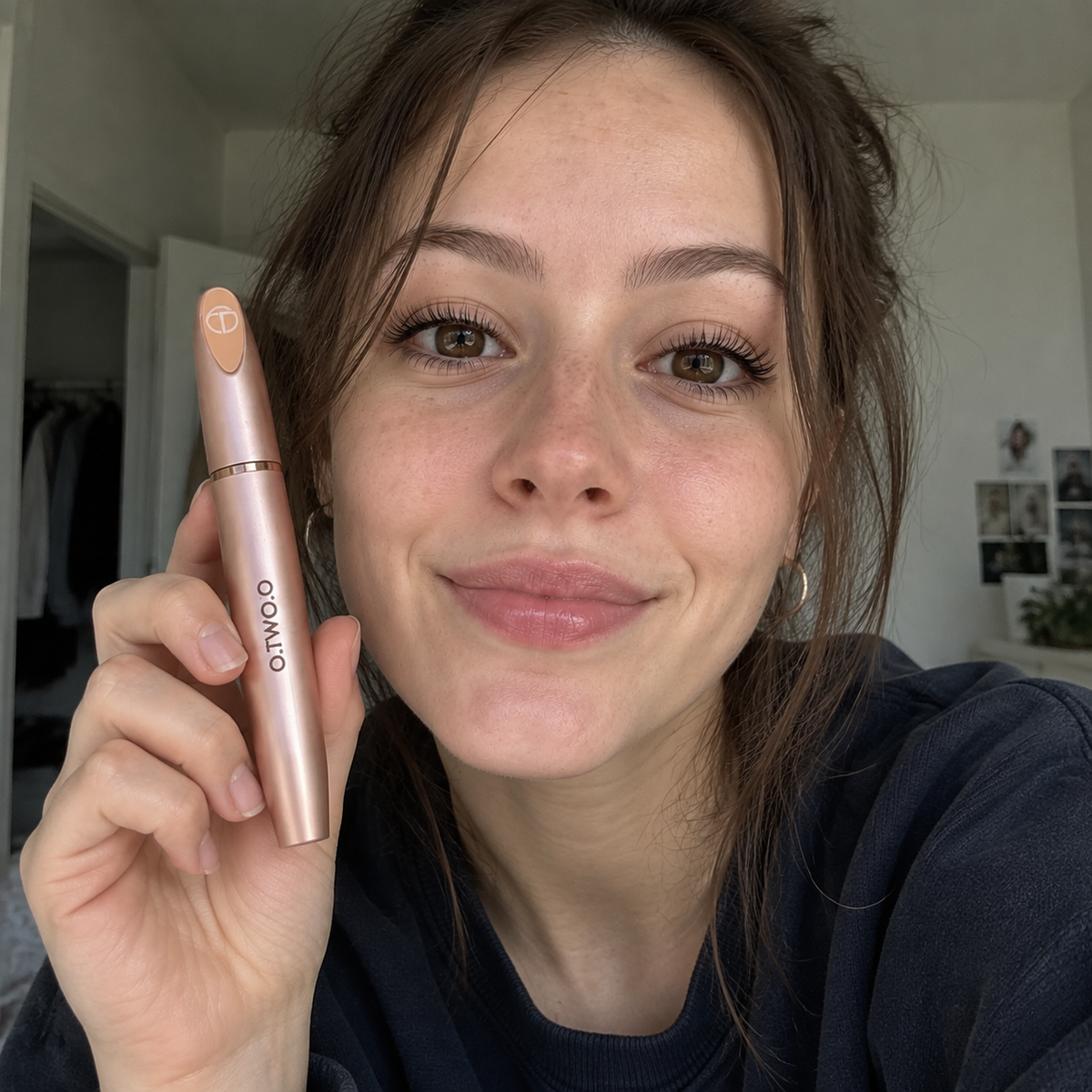 O.TWO.O long and thick mascara fiber paste is sweat-proof and does not smudge