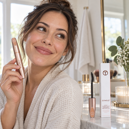 O.TWO.O long and thick mascara fiber paste is sweat-proof and does not smudge