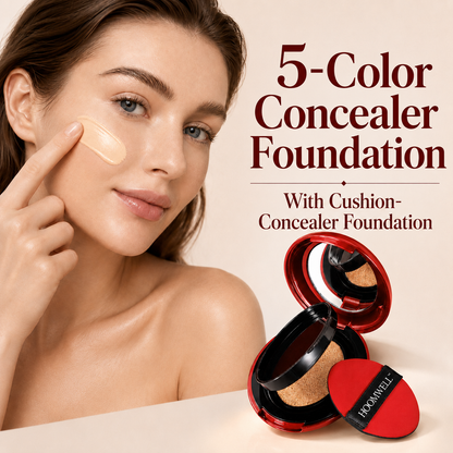 5-Color Concealer Foundation With Cushion-Concealer Foundation