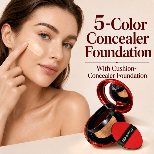 5-Color Concealer Foundation With Cushion-Concealer Foundation